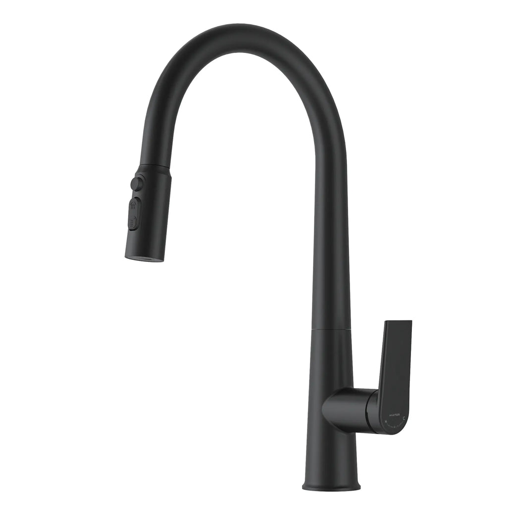 MAXTOR Pull-Down Kitchen Faucet – High Arc, 2-Function Spray Features-KFB010064 Matte Black