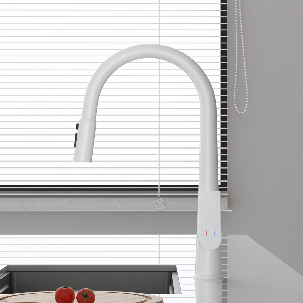 MAXTOR Pull-Down Kitchen Faucet – High Arc, 2-Function Spray Features-KFB010064