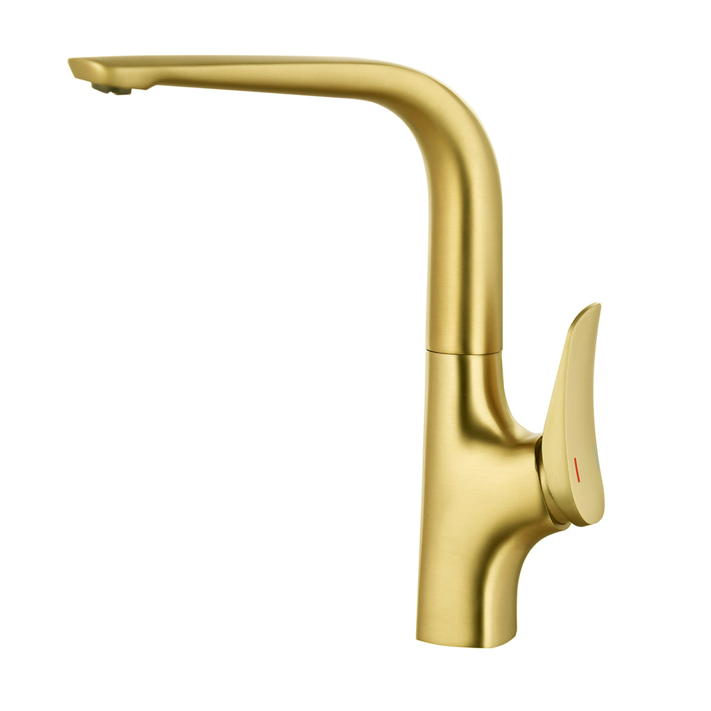 Single Handle Kitchen Faucet – 360° Swivel Spout – KFB010076 Brushed Gold