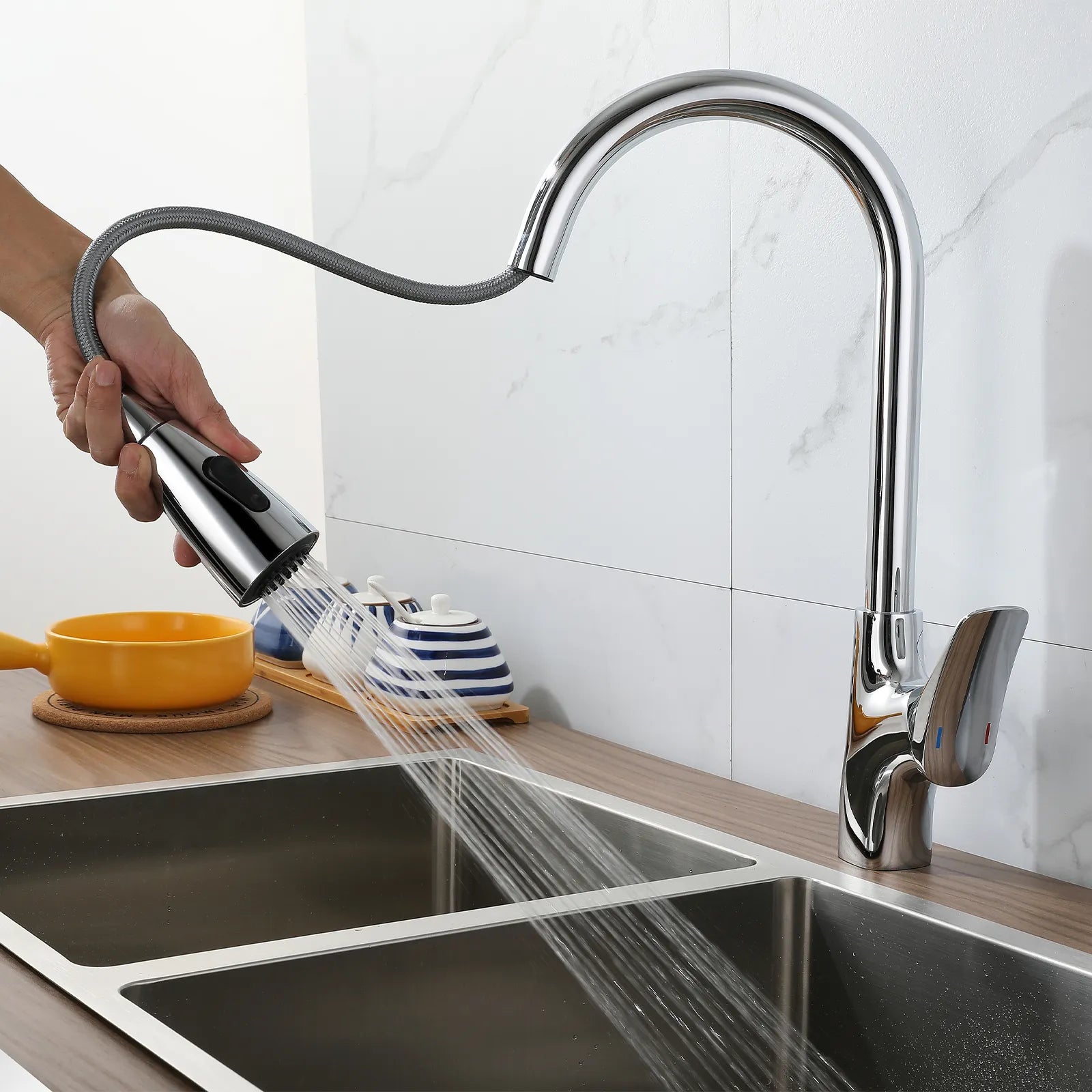 2-Function Pull-Down Kitchen Faucet – Single Lever Kitchen Mixer – KFB010176