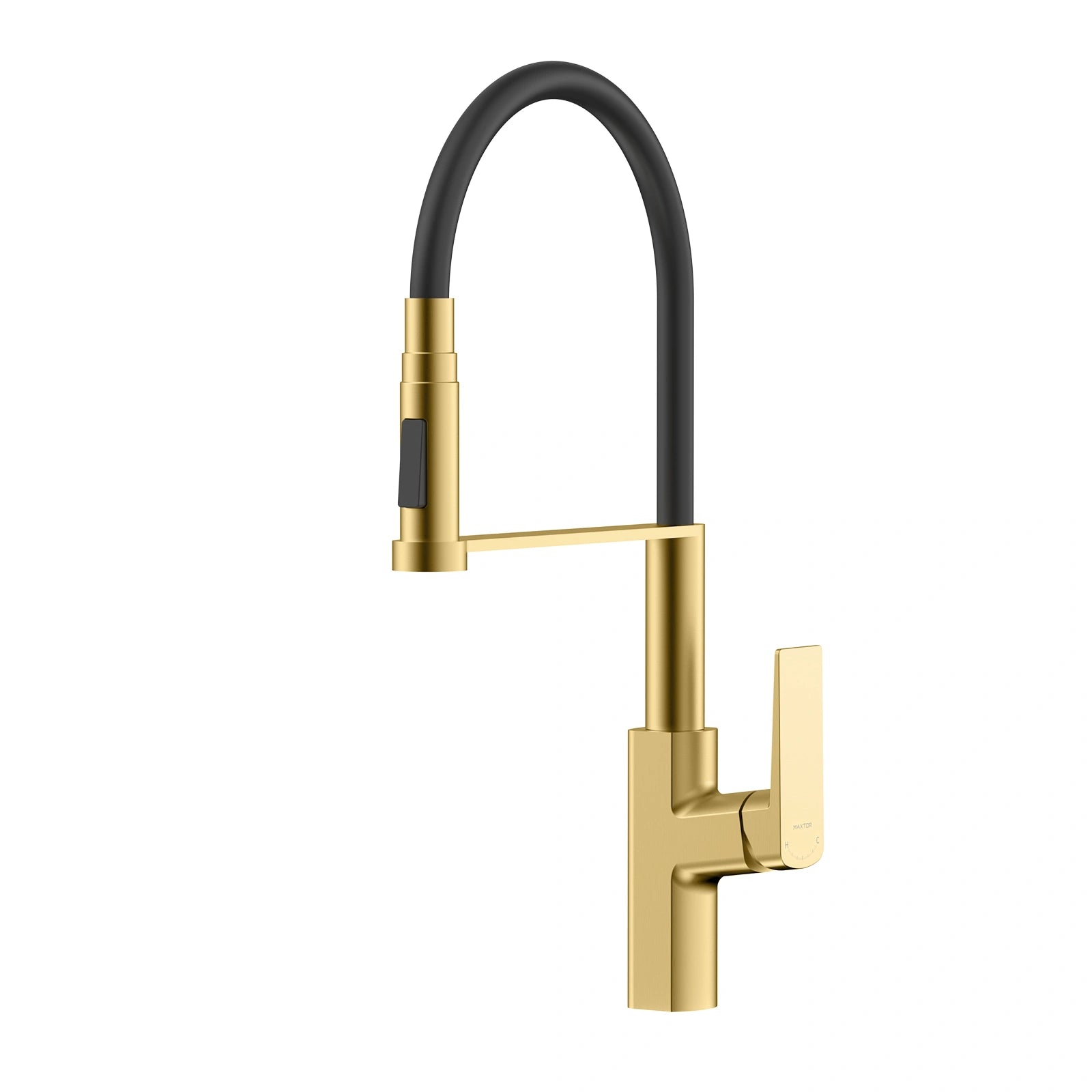 MAXTOR Industrial PEX Hose Pull Down Kitchen Faucet with High Arc Spout & 2-Function Spray-KFB0165 Brushed Gold