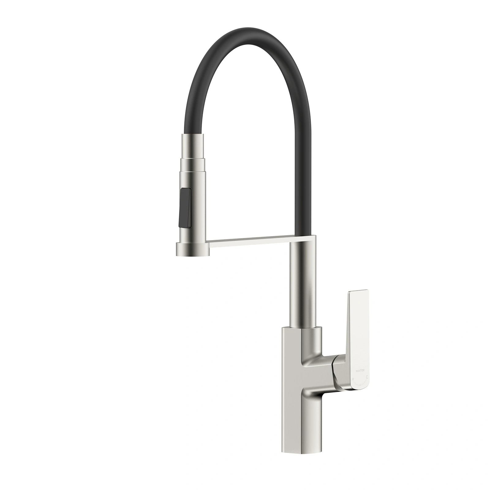 MAXTOR Industrial PEX Hose Pull Down Kitchen Faucet with High Arc Spout & 2-Function Spray-KFB0165 Brushed Nickel
