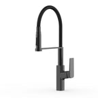 MAXTOR Industrial PEX Hose Pull Down Kitchen Faucet with High Arc Spout & 2-Function Spray-KFB0165 Matte Black