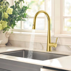 Matte Black Pull-Down Kitchen Faucet – Dual-Function Brass Spray – KFB1004