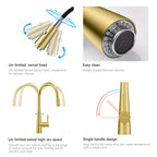 Matte Black Pull-Down Kitchen Faucet – Dual-Function Brass Spray – KFB1004