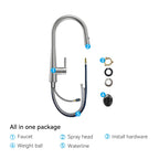 Matte Black Pull-Down Kitchen Faucet – Dual-Function Brass Spray – KFB1004