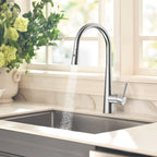 Matte Black Pull-Down Kitchen Faucet – Dual-Function Brass Spray – KFB1004