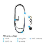 Matte Black Pull-Down Kitchen Faucet – Dual-Function Brass Spray – KFB1004