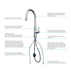 Matte Black Pull-Down Kitchen Faucet – Dual-Function Brass Spray – KFB1004