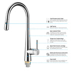 Matte Black Pull-Down Kitchen Faucet – Dual-Function Brass Spray – KFB1004