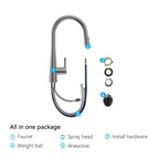 Matte Black Pull-Down Kitchen Faucet – Dual-Function Brass Spray – KFB1004