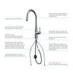 Matte Black Pull-Down Kitchen Faucet – Dual-Function Brass Spray – KFB1004