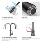 Matte Black Pull-Down Kitchen Faucet – Dual-Function Brass Spray – KFB1004