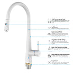 Matte Black Pull-Down Kitchen Faucet – Dual-Function Brass Spray – KFB1004