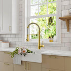 Commercial Style Pull-Down Kitchen Faucet – Triple-Function Spring Spray – KFB1036