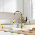 Commercial Style Pull-Down Kitchen Faucet – Triple-Function Spring Spray – KFB1036