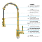 Commercial Style Pull-Down Kitchen Faucet – Triple-Function Spring Spray – KFB1036