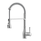 Commercial Style Pull-Down Kitchen Faucet – Triple-Function Spring Spray – KFB1036 Brushed Nickel