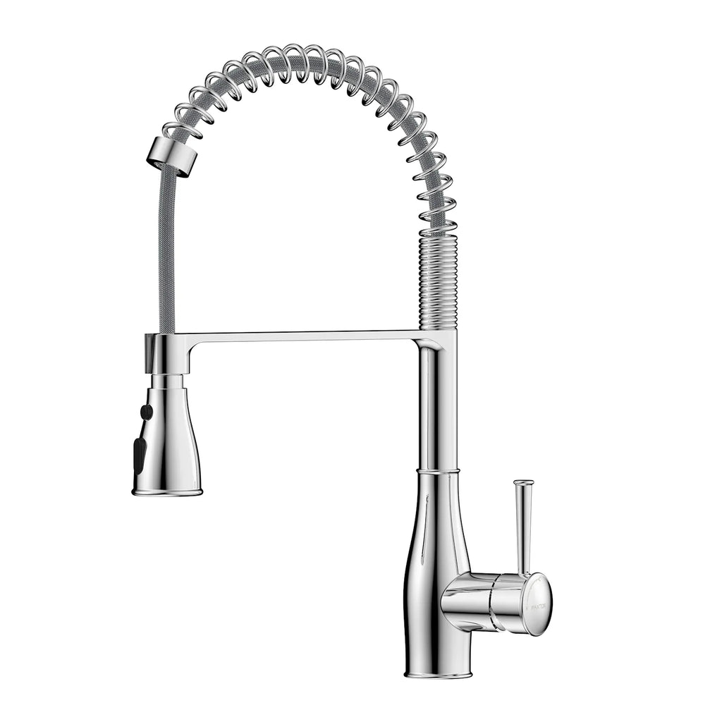 Commercial Style Pull-Down Kitchen Faucet – Triple-Function Spring Spray – KFB1036 Chrome