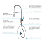Commercial Style Pull-Down Kitchen Faucet – Triple-Function Spring Spray – KFB1036