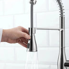 Commercial Style Pull-Down Kitchen Faucet – Triple-Function Spring Spray – KFB1036