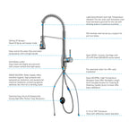 Commercial Style Pull-Down Kitchen Faucet – Triple-Function Spring Spray – KFB1036