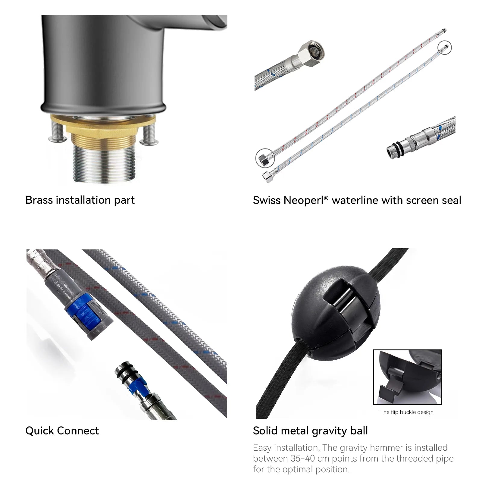 Commercial Style Pull-Down Kitchen Faucet – Triple-Function Spring Spray – KFB1036