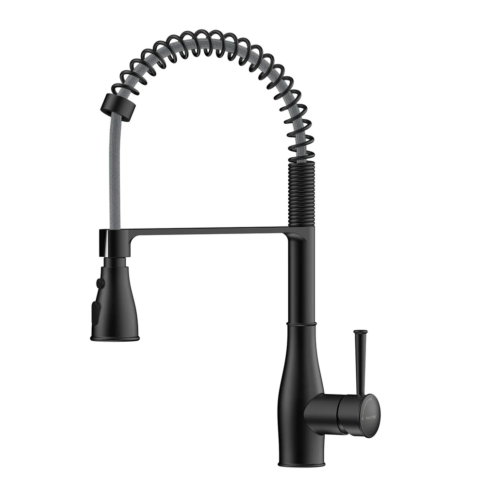 Commercial Style Pull-Down Kitchen Faucet – Triple-Function Spring Spray – KFB1036 Matte Black