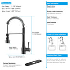 Commercial Style Pull-Down Kitchen Faucet – Triple-Function Spring Spray – KFB1036