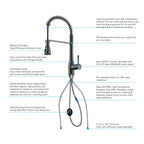 Commercial Style Pull-Down Kitchen Faucet – Triple-Function Spring Spray – KFB1036