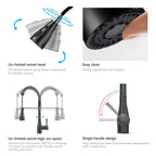 Commercial Style Pull-Down Kitchen Faucet – Triple-Function Spring Spray – KFB1036