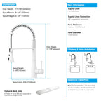 Commercial Style Pull-Down Kitchen Faucet – Triple-Function Spring Spray – KFB1036