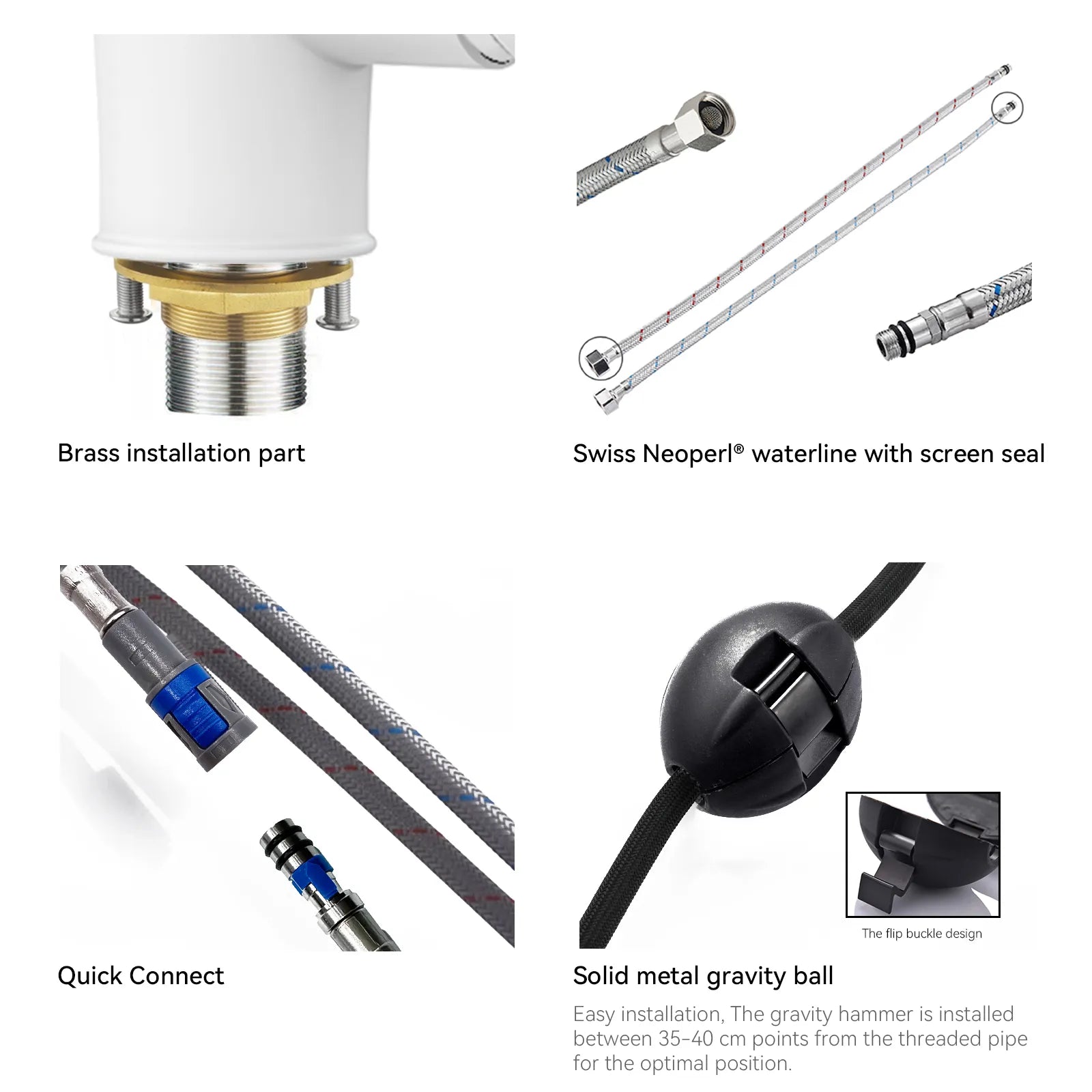 Commercial Style Pull-Down Kitchen Faucet – Triple-Function Spring Spray – KFB1036
