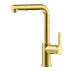 Brushed Gold Pull-Out Kitchen Faucet – Dual-Function Brass Spray – KFB1051A Brushed Gold