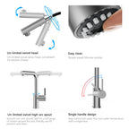 Brushed Gold Pull-Out Kitchen Faucet – Dual-Function Brass Spray – KFB1051A