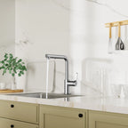 Brushed Gold Pull-Out Kitchen Faucet – Dual-Function Brass Spray – KFB1051A