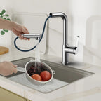 Brushed Gold Pull-Out Kitchen Faucet – Dual-Function Brass Spray – KFB1051A