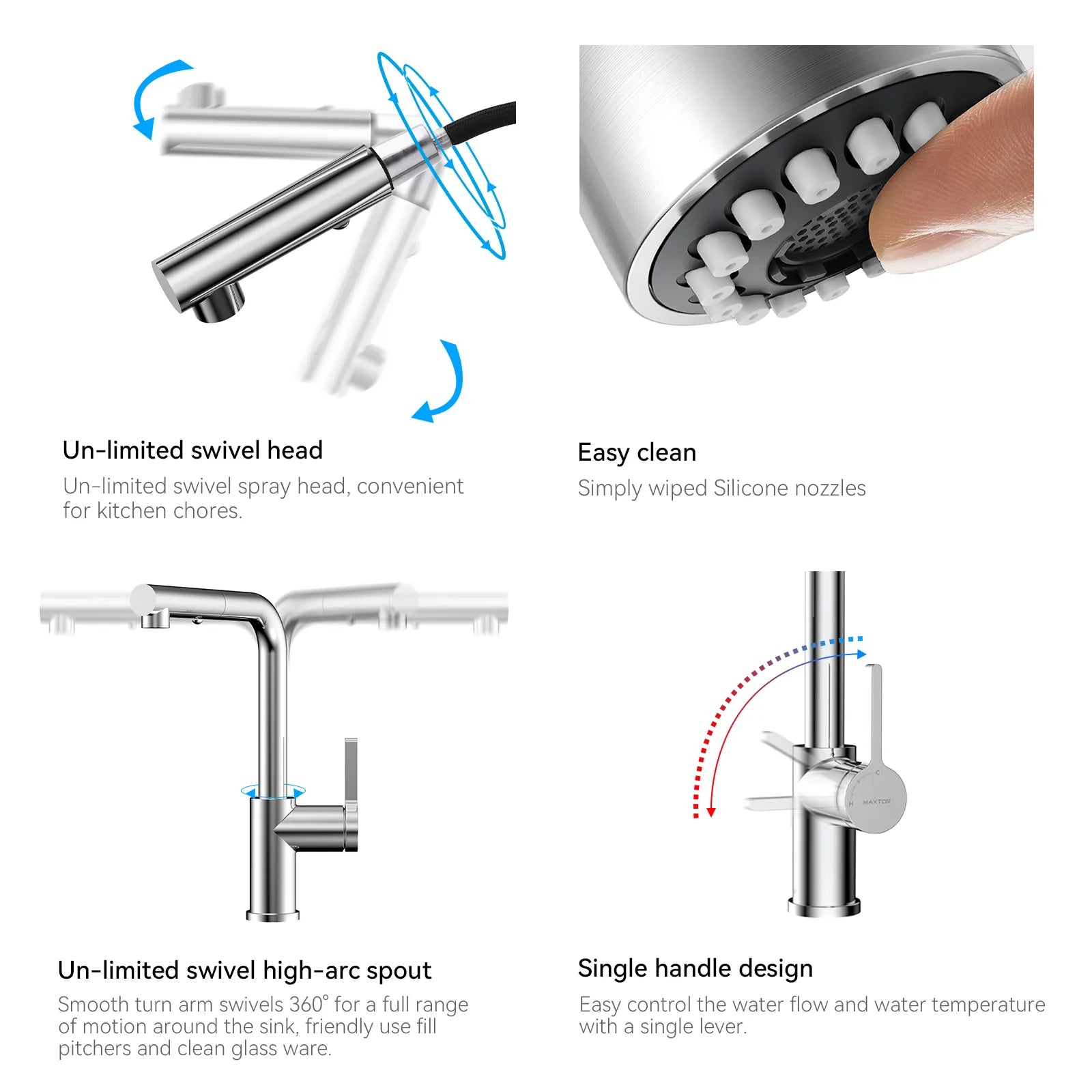 Brushed Gold Pull-Out Kitchen Faucet – Dual-Function Brass Spray – KFB1051A