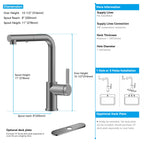 Brushed Gold Pull-Out Kitchen Faucet – Dual-Function Brass Spray – KFB1051A