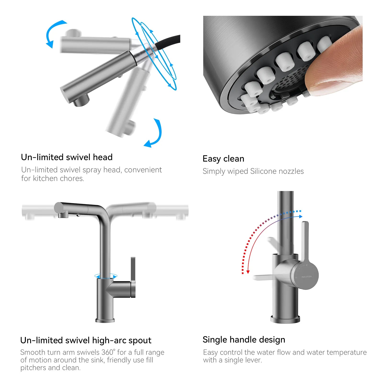 Brushed Gold Pull-Out Kitchen Faucet – Dual-Function Brass Spray – KFB1051A
