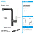 Brushed Gold Pull-Out Kitchen Faucet – Dual-Function Brass Spray – KFB1051A