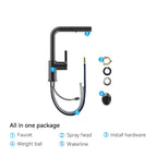 Brushed Gold Pull-Out Kitchen Faucet – Dual-Function Brass Spray – KFB1051A