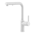 Brushed Gold Pull-Out Kitchen Faucet – Dual-Function Brass Spray – KFB1051A Matte White