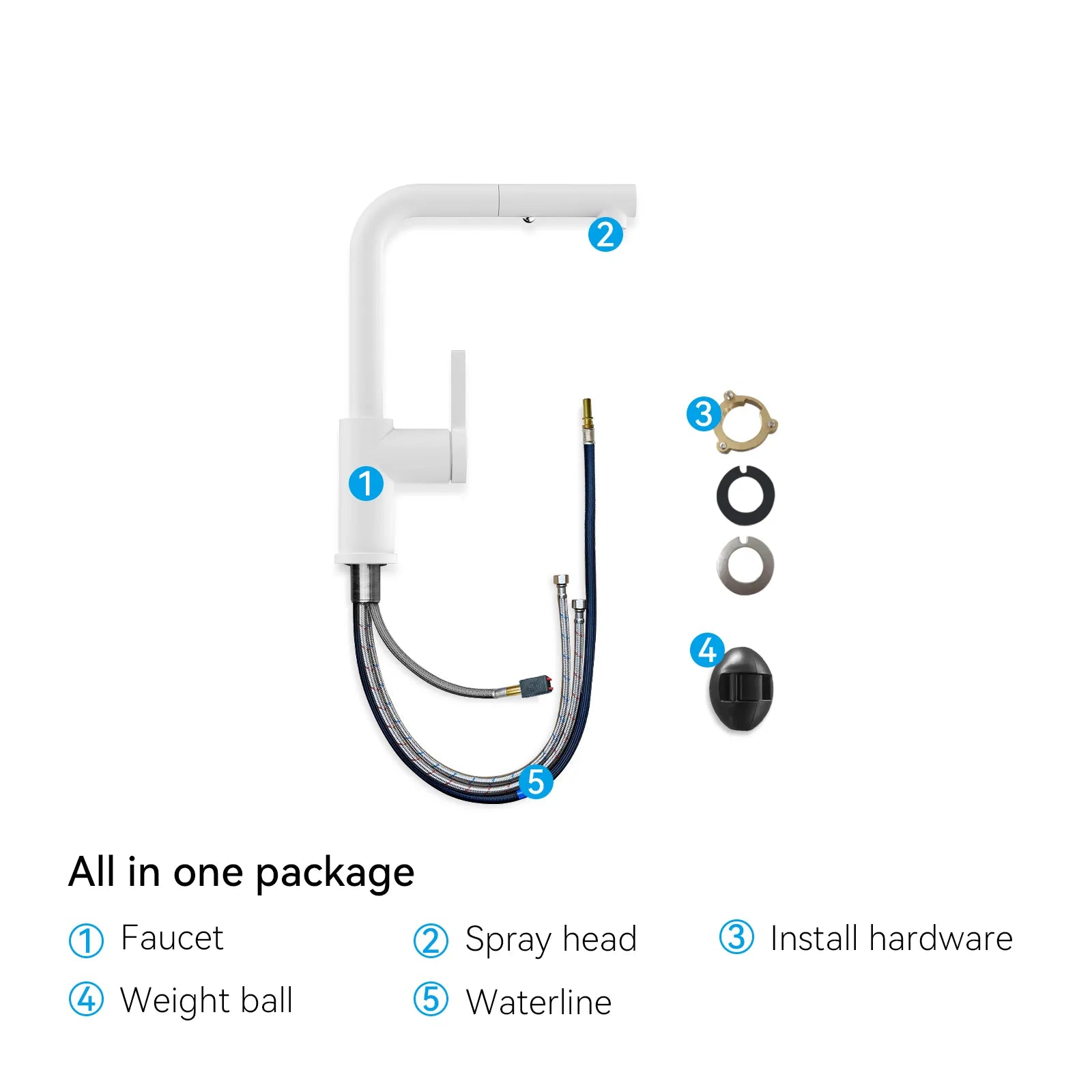 Brushed Gold Pull-Out Kitchen Faucet – Dual-Function Brass Spray – KFB1051A