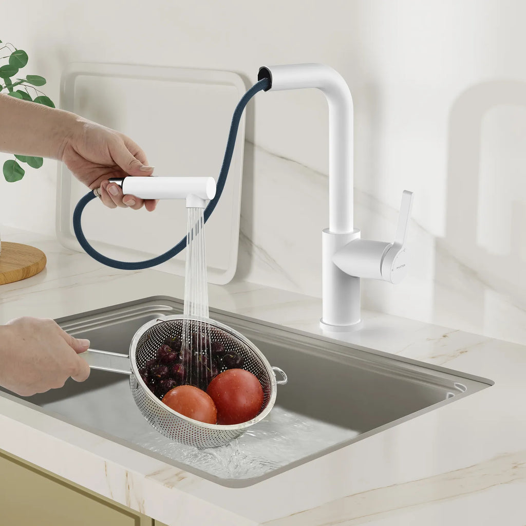 Brushed Gold Pull-Out Kitchen Faucet – Dual-Function Brass Spray – KFB1051A