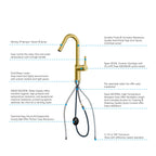 Matte White Pull-Down Kitchen Faucet – Dual-Function Brass Spray – KFB1051BMW