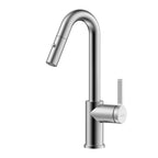 Matte White Pull-Down Kitchen Faucet – Dual-Function Brass Spray – KFB1051BMW Brushed Nickel