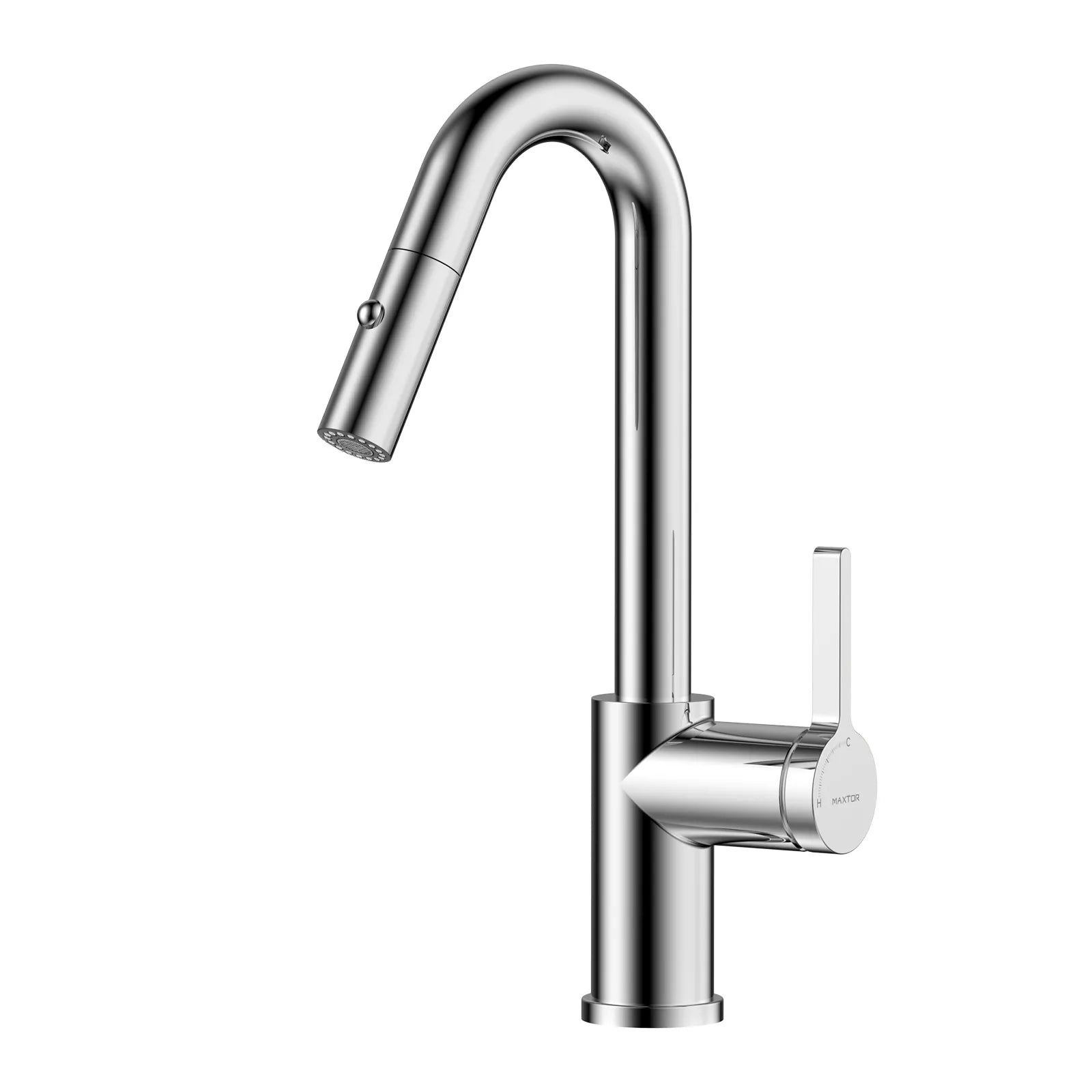 Matte White Pull-Down Kitchen Faucet – Dual-Function Brass Spray – KFB1051BMW Chrome
