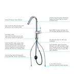 Matte White Pull-Down Kitchen Faucet – Dual-Function Brass Spray – KFB1051BMW