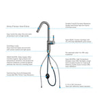 Matte White Pull-Down Kitchen Faucet – Dual-Function Brass Spray – KFB1051BMW